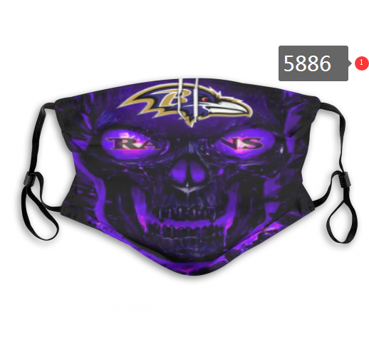 2020 NFL Baltimore Ravens #3 Dust mask with filter->nfl dust mask->Sports Accessory